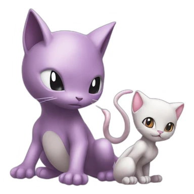 Mewtwo and Mew sticker