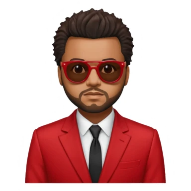the weeknd in red suit and sunglasses sticker
