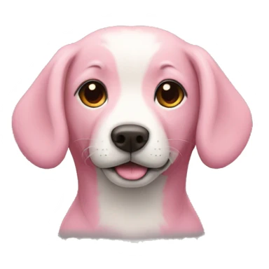 Un chien rose qui conduit sticker