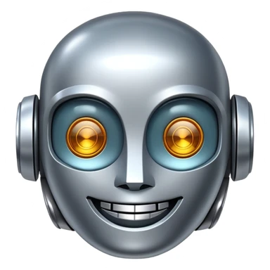 happy robot face sticker