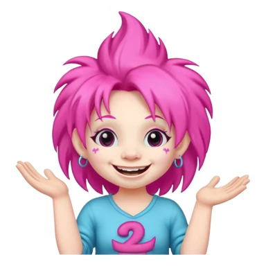 Troll Doll say happy birthday. sticker