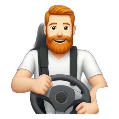 Man with a red beard drinking beer and driving a f1 car sticker