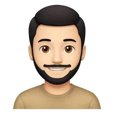 ein junge 20 jahre bisschen bart nur unten wenig und schwarze haare braune augen ein emoji boy  sticker