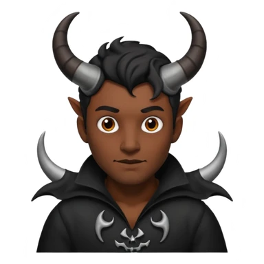 Black Horns on male halloween sticker