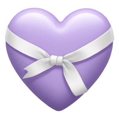 Lilac heart with white ribbon around the middle sticker