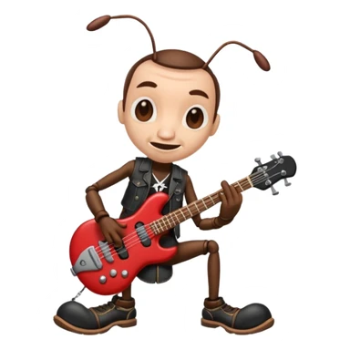 caricatura hormiga vestida de rokera sticker