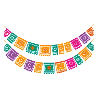 festive and vibrant garland of traditional mexican  sticker