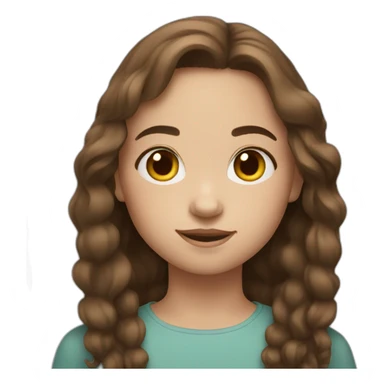 8 year old girl brown hair white skin sticker