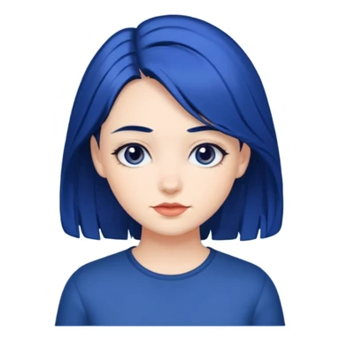 chica con pelo azul oscuro sticker