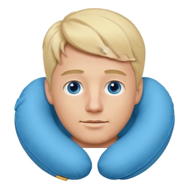 blonde man using travel neckpillow  sticker