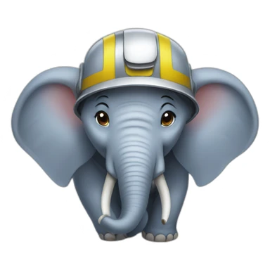 Elephant wearing a helmet sticker