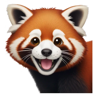 A smiling red panda sticker