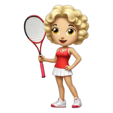 Betty boop rubia tennis sticker