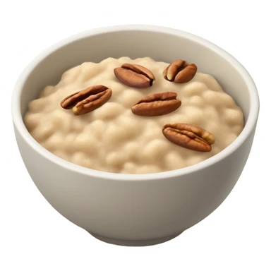 Bowl of Oatmeal with apples, pecans, and brown sugar sticker