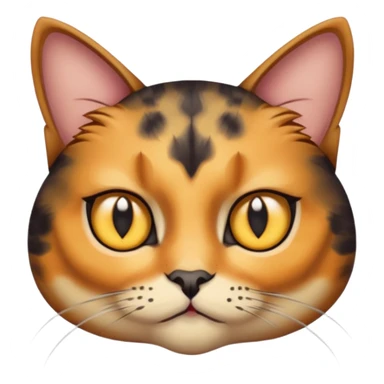 Tortoiseshell cat, yellow eyes, with big eyebrkws  sticker