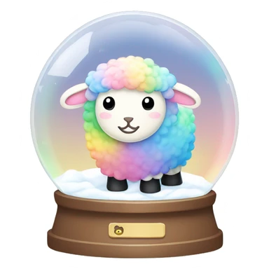 Kawaii rainbow pastel sheep in farm snow globe  sticker