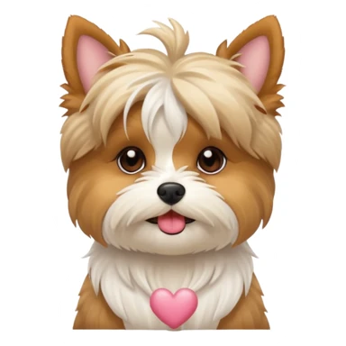 Maltese Yorkie blowing a kiss sticker