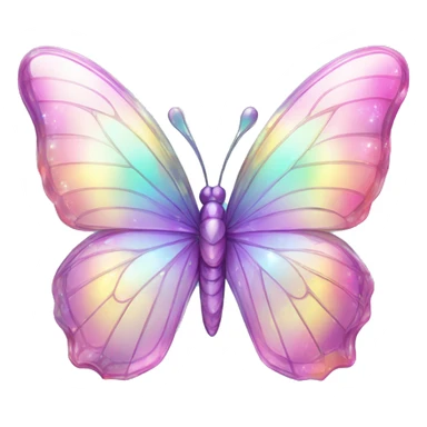 Sparkly glossy Pastel iridescent glass crystal butterfly sticker