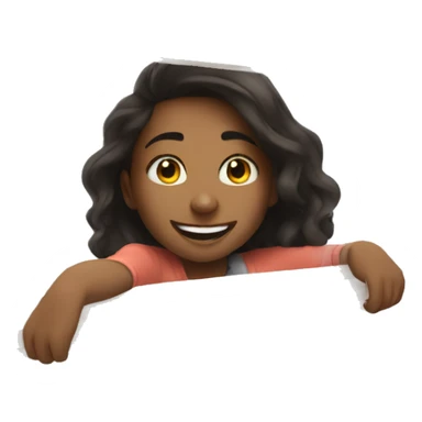 smiling girl by the window with me sticker