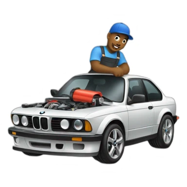 auto mechanic repairs bmw sticker