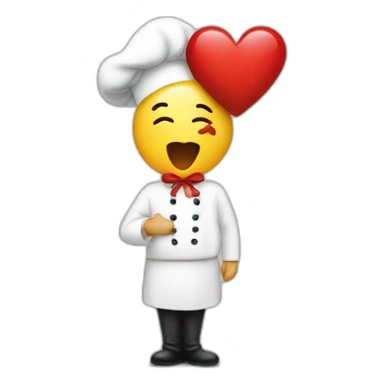Chef kissing the air with a heart symbol leaving their mouth sticker