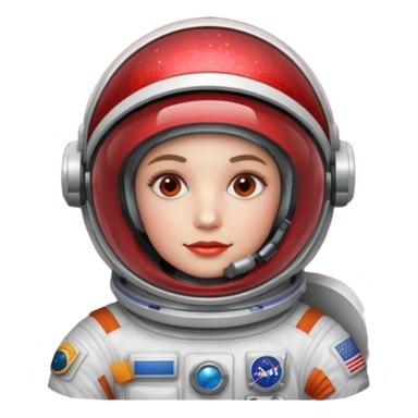 red glitter astronaut sticker