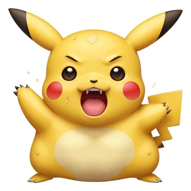 chubby Pikachu with blemishes screaming in fear sticker