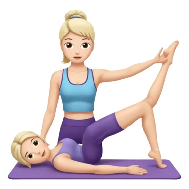 a woman doing pilates sticker
