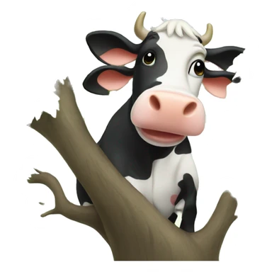 Cow in a tree sticker