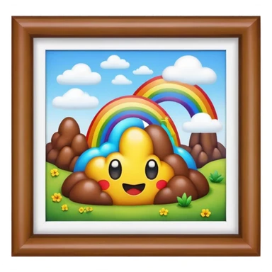 rainbow poop emoji landscape  sticker