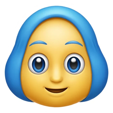 Un emojin de concha de vieira azul  sticker