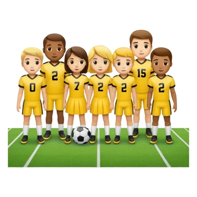 football team mens  kids in yellow dress sticker