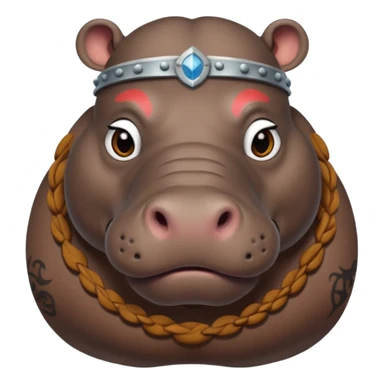 hippo viking ancient with tatooed sticker