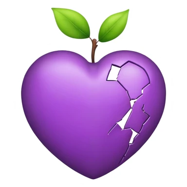 apple purple heart emoji style but broken sticker