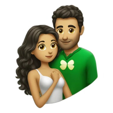 Brazilian girl kissing Irish guy sticker