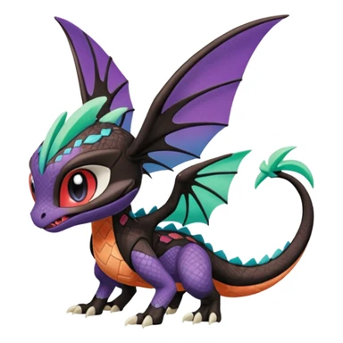 Meloetta-Noivern-Spyro-Toothless-Stitch-Pokémon-Fakémon-creature-hybrid sticker
