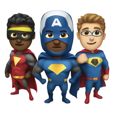 Three coworkers as super heros sticker
