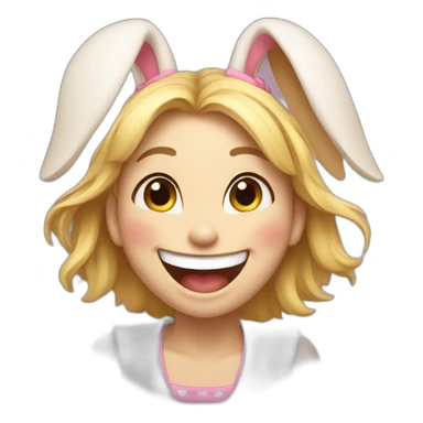 laughing bunny girl sticker