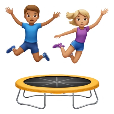 Trampoline with two people bouncing on it, one boy, one girl  sticker