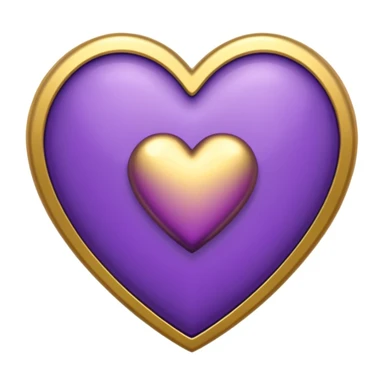 purple heart with metallic gold finish sticker