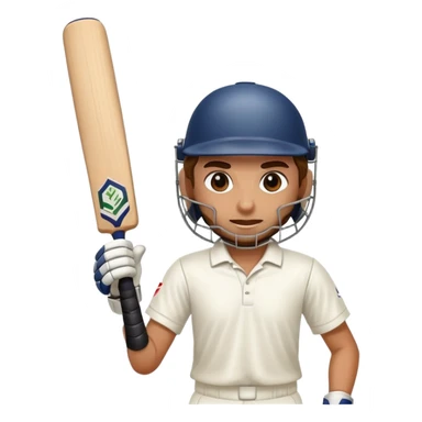 cricket player batting, front view sticker