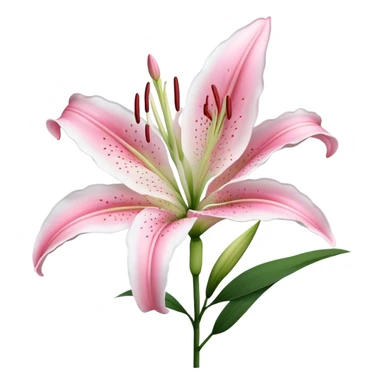 single Bi-Colored Oriental Lily, straight stem sticker