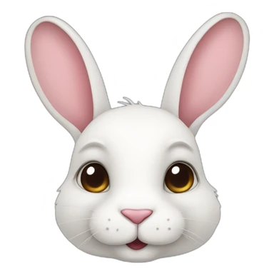 Rabbit portrait with heart shaped eyes sticker