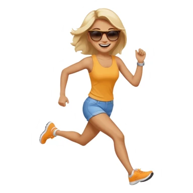 Woman Running to brunch sticker