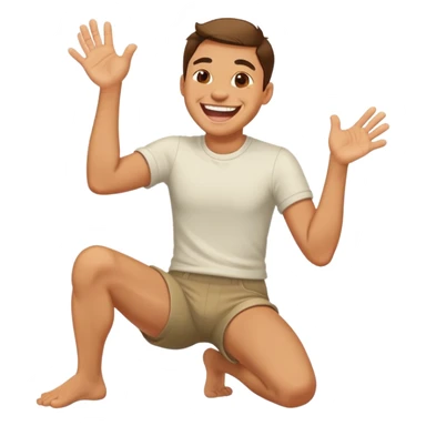 man laughing while slapping knee sticker