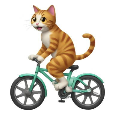 a cat riding a bike sticker
