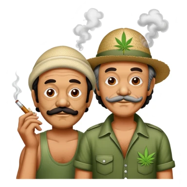 Cheech and Chong smoking weed sticker