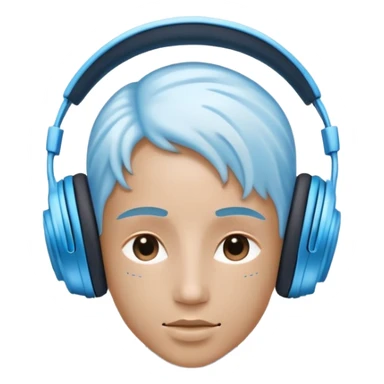 a living being made of sound waves listening to music with headphones sticker