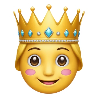 Wink emoji with crown sticker