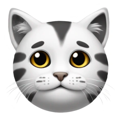 Gatito blanco y negro tierno sticker